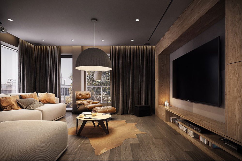 Design salotto moderno perfetto come zona relax e angolo lettura con poltrona in pelle accanto alla finestra - Appartamento moderno